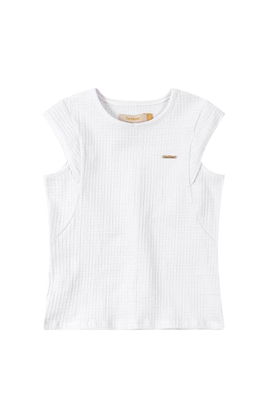 Blusa Menina Recorte Frontal Em Malha Texturizada Carinhoso