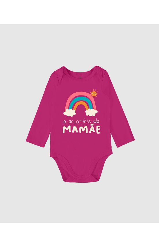 Body Bebê O Arco-íris Da Mamãe Manga Longa Em Algodão Malwee Kids