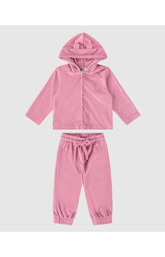 Conjunto Infantil Unissex Com Capuz Em Malha Soft Malwee Kids