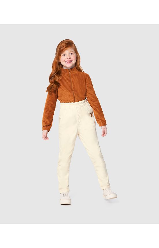 Calça Infantil Menina Slouchy Em Sarja Com Elastano Malwee Kids