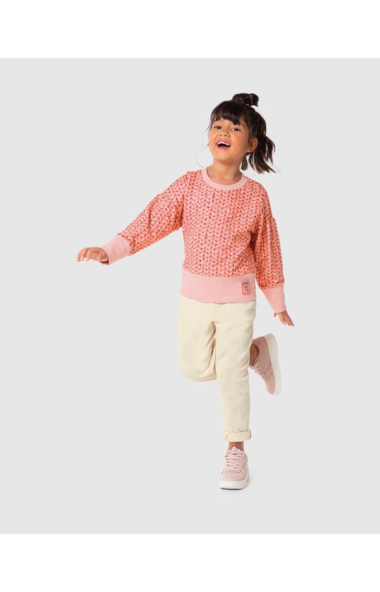Blusão Infantil Menina Estampado Em Moletom Stretch Flanelado Malwee Kids