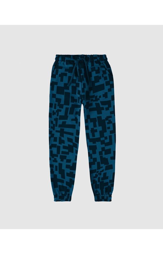 Calça Infantil Menino Estampa Geométrica Em Moletom Flanelado Malwee Kids