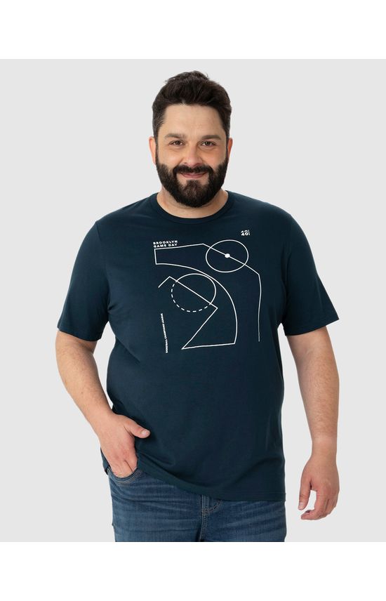 Camiseta Masculina Plus Size Estampa Frontal Em Algodão