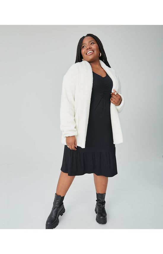 Casaco Feminino Plus Size Em Malha Pelúcia