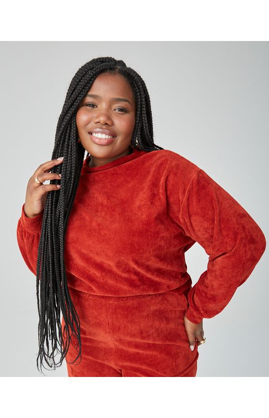 Blusão Amplo Feminino Plus Size Gola Alta Em Malha Plush Cotelê