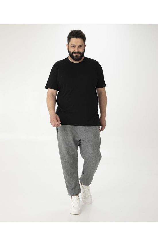 Calça Jogger Masculina Plus Size Em Moletom Flanelado