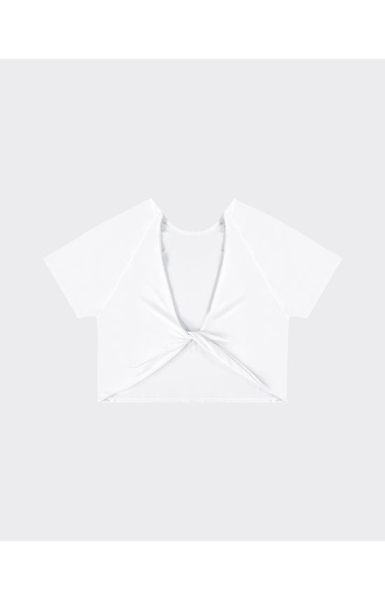 Blusa Cropped Feminina Torção Uso 2 Em 1 Malha Com Proteção UV50+ - ENFIM