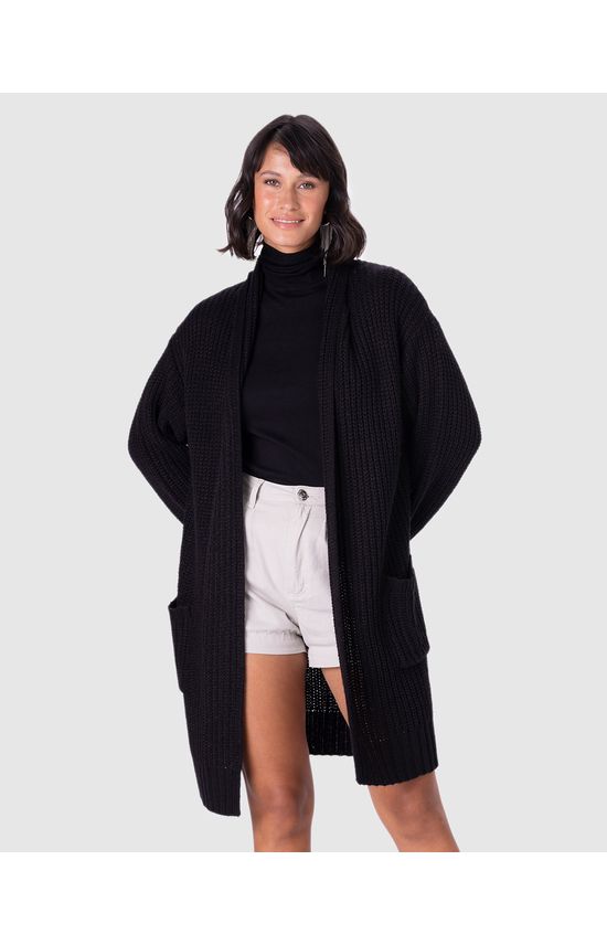 Cardigan Feminino Alongado Em Tricô