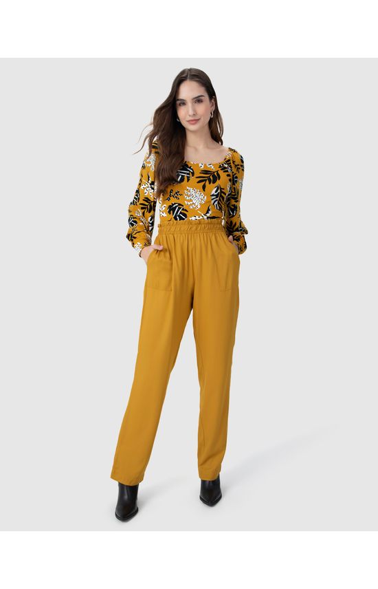 Calça Clochard Feminina Em Viscose Sarjada