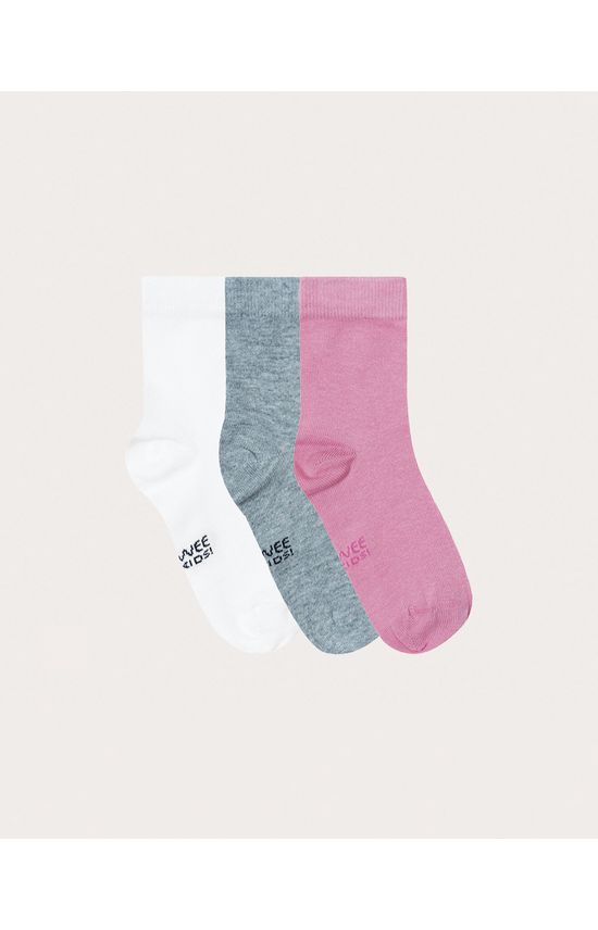 Kit 3 Meias Infantil Unissex Malwee Kids