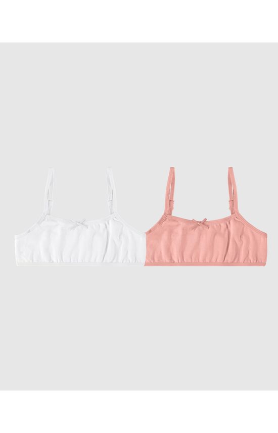 Kit 2 Tops Infantis Menina Sem Bojo Em Algodão Malwee Kids