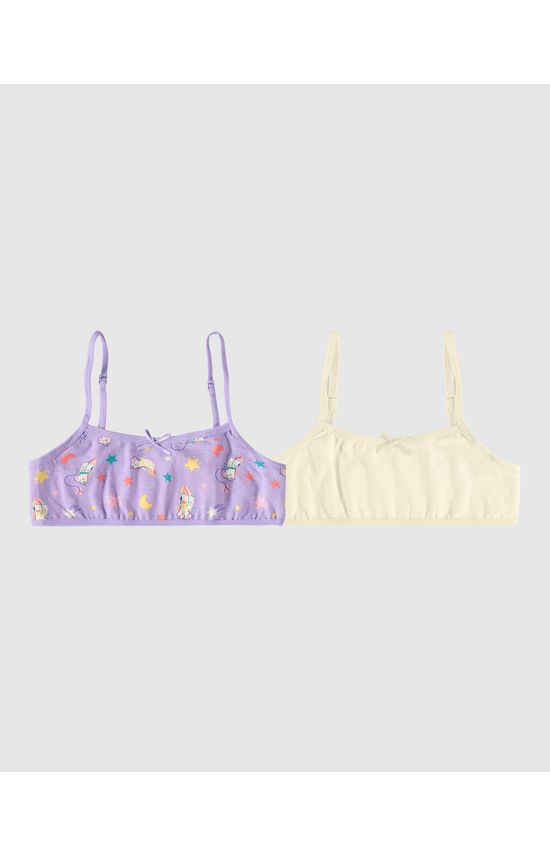 Kit 2 Tops Infantis Menina Sem Bojo Em Algodão Malwee Kids