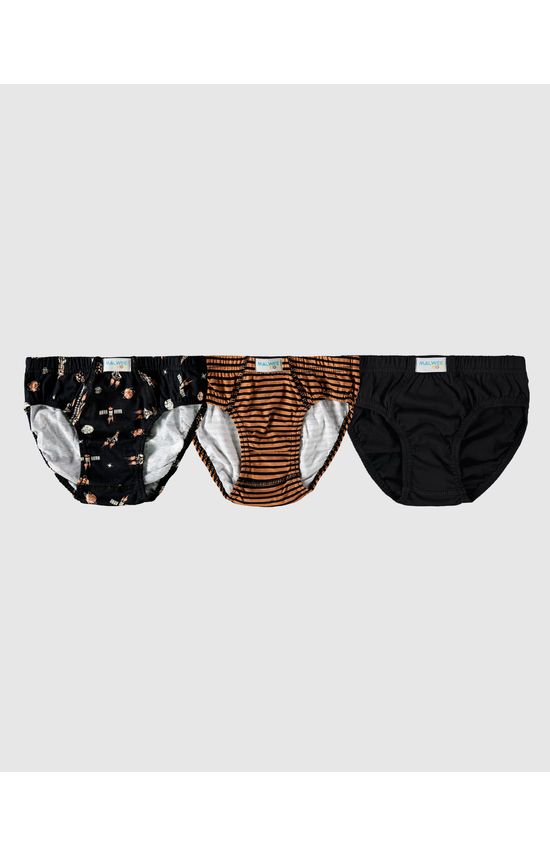 Kit 3 Cuecas Slip Infantis Menino Em Algodão Malwee Kids