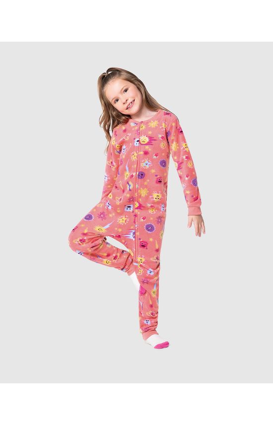Pijama Macacão Infantil Unissex Estampado Em Soft Malwee Kids