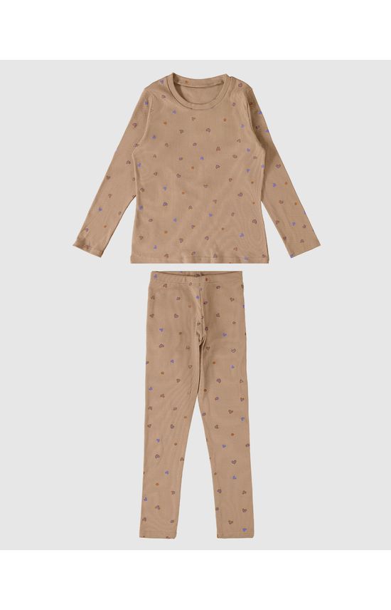 Pijama Infantil Menina Estampado Manga Longa Em Ribana Malwee Kids