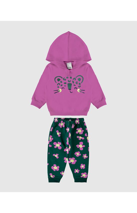 Conjunto Infantil Menina Estampa Puff Em Moletom Flanelado Malwee Kids