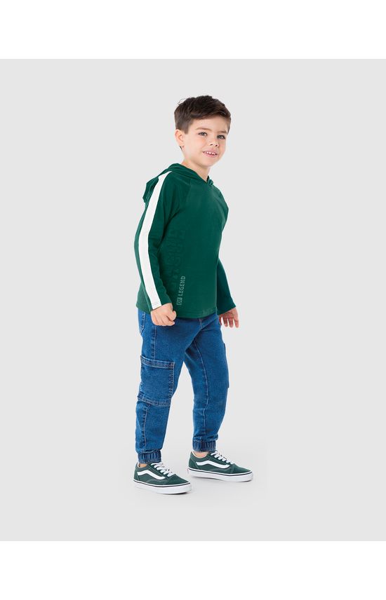 Camiseta Infantil Menino Com Capuz Em Algodão Malwee Kids