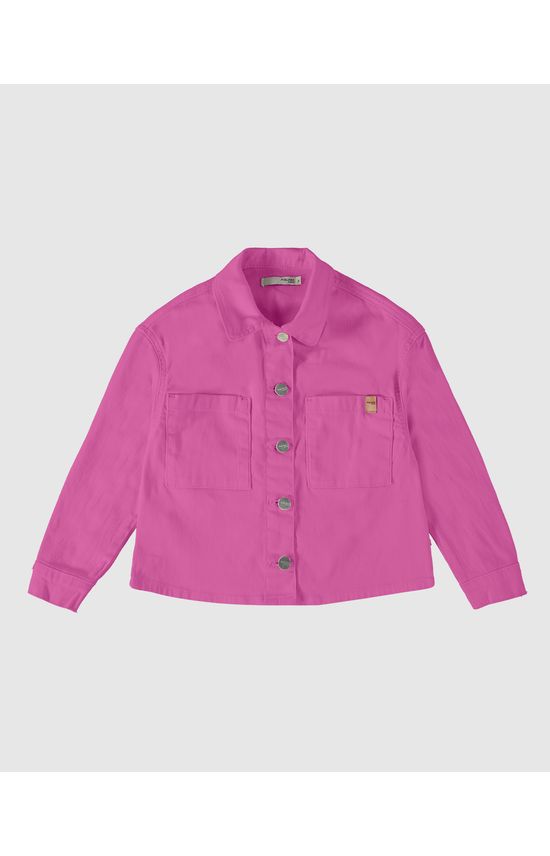 Jaqueta Infantil Menina Bolso Frontal Em Sarja Com Elastano Malwee Kids