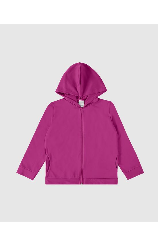 Jaqueta Infantil Unissex Com Capuz Em Malha Flanelada UV50+ Malwee Kids