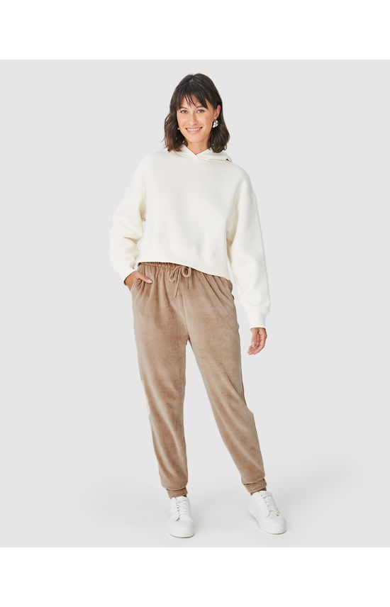 Calça Básica Feminina Jogger Em Malha Plush