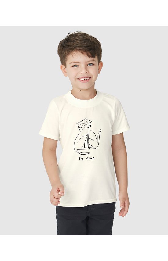 Camiseta Infantil Unissex Te Amo Em Algodão Malwee Kids