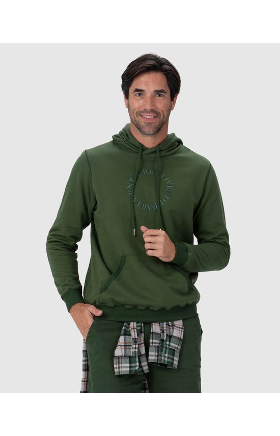 Blusão Masculino Com Capuz Creative Department Em Moletom Flanelado