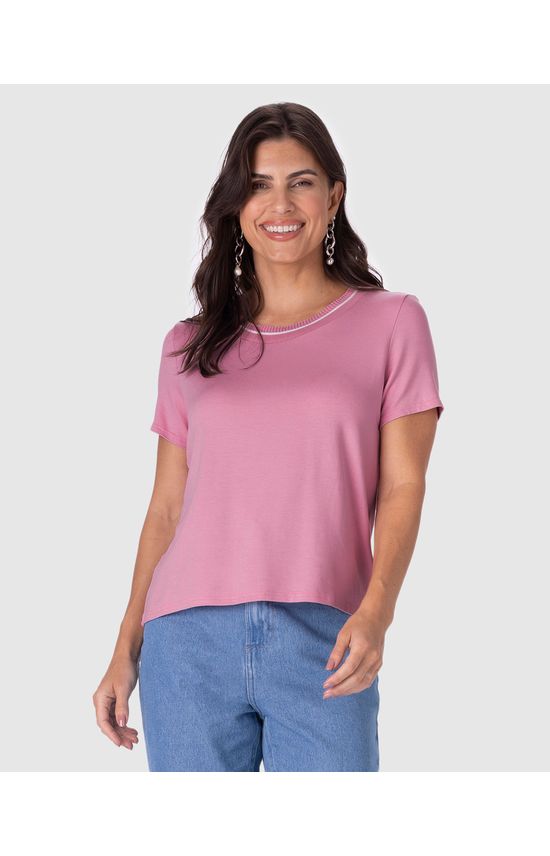 Blusa Feminina Estampada Gola Retilínea Em Moletinho De Viscose
