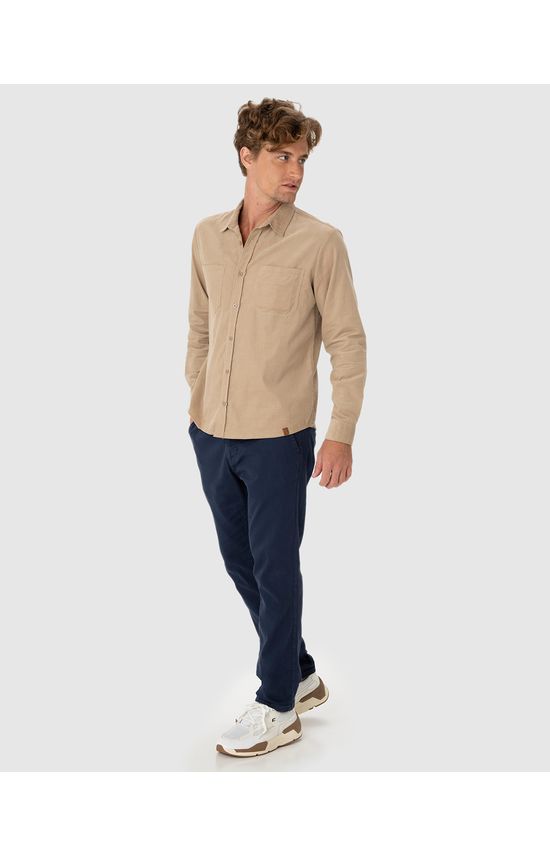 Calça Masculina Chino Em Sarja Com Elastano