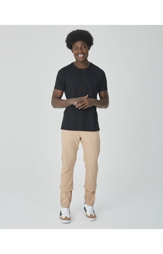 Calça Masculina Slim Cintura Média Em Sarja Com Elastano