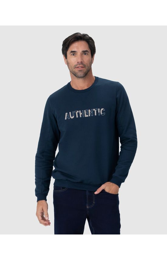 Blusão Masculino Manga Longa Authentic Em Moletom Flanelado