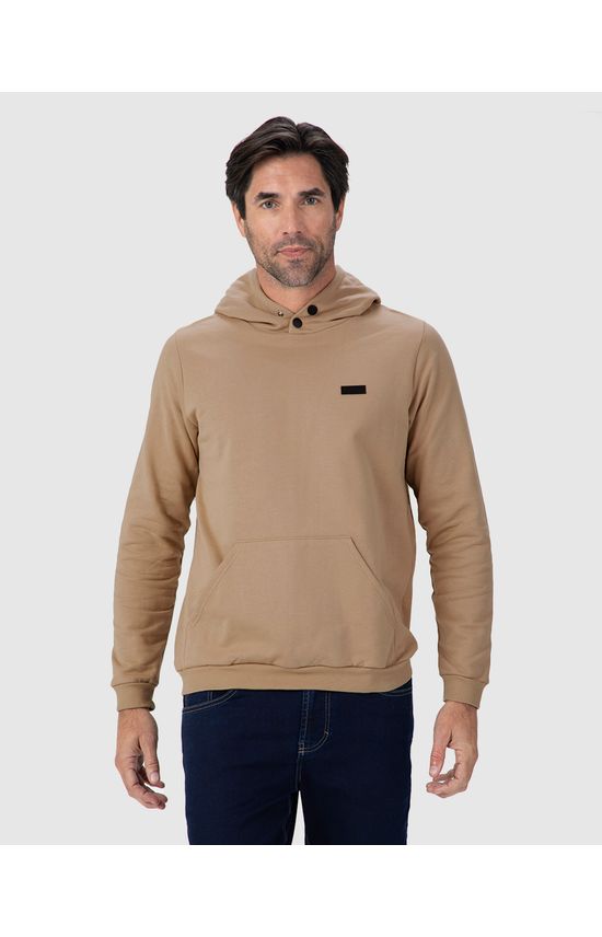 Blusão Masculino Capuz Com Botões Em Moletom Flanelado