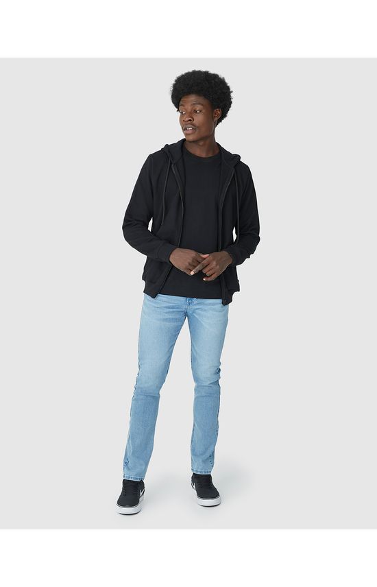 Calça Masculina Slim Cintura Média Em Jeans Com Elastano