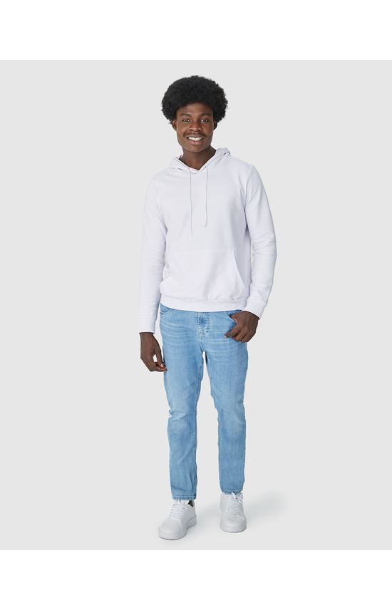 Calça Masculina Skinny Com Puídos Em Flex Jeans