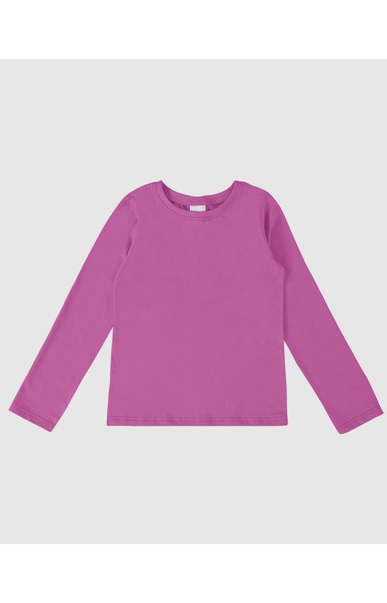 Blusa Infantil Menina Decote Redondo Manga Longa Em Algodão Malwee Kids