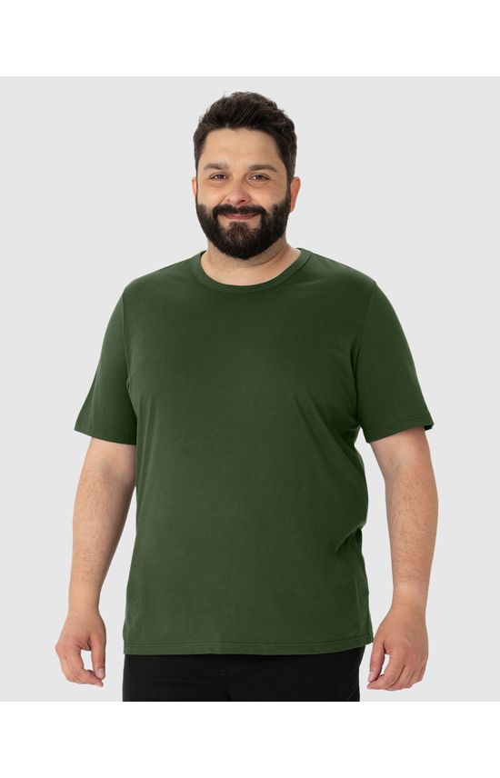 Camiseta Básica Masculina Plus Size Decote Redondo Em Algodão