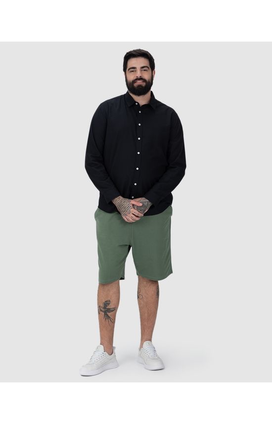 Bermuda Básica Masculina Plus Size Em Moletom Sem Flanela