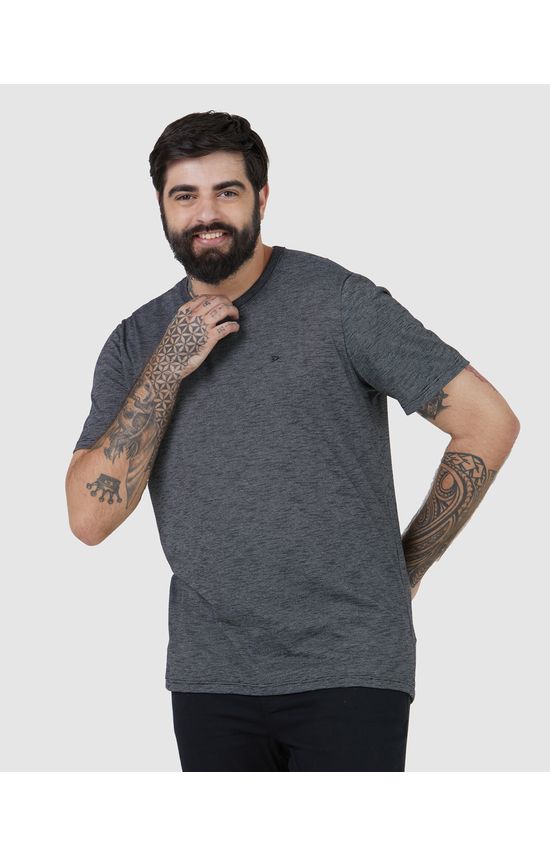 Camiseta Básica Masculina Plus Size Decote Redondo Em Malha Fio A Fio