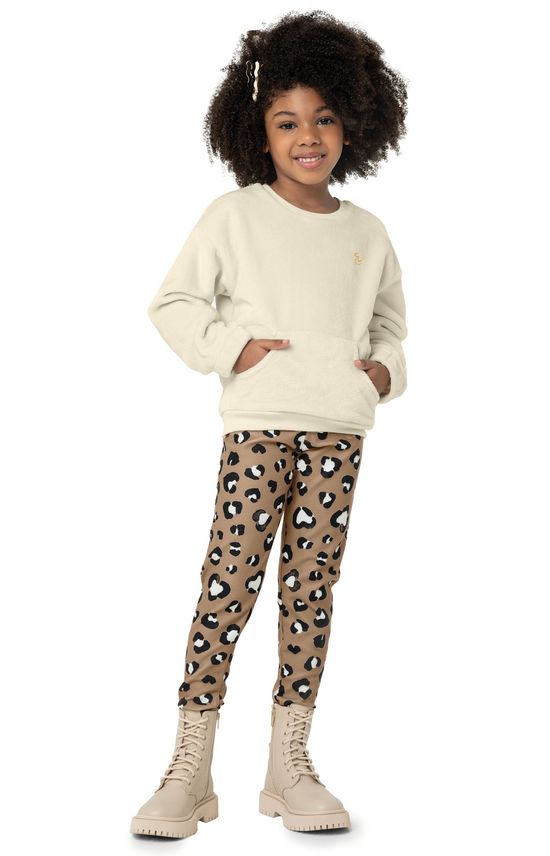 Conjunto Menina Legging Oncinha Em Malha Soft - Carinhoso