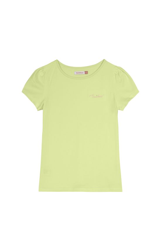 Blusa Menina Bordado No Peitoral Em Malha De Algodão - Carinhoso