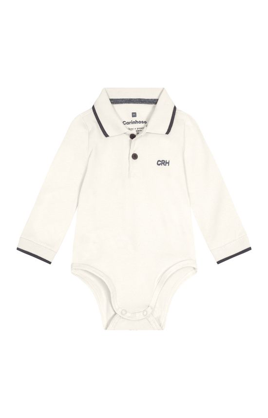 Body Polo Menino Manga Longa Em Algodão - Carinhoso
