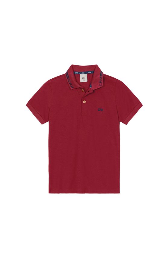 Camisa Polo Menino Peitilho Frontal Em Algodão - Carinhoso