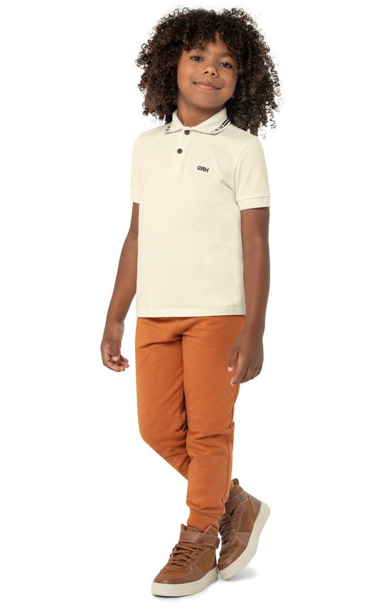 Calça Menino Jogger Bolso Faca Em Moletom Flanelado - Carinhoso