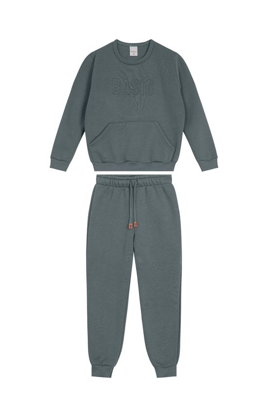 Conjunto Menino Blusão Basic Em Moletom Premium - Carinhoso