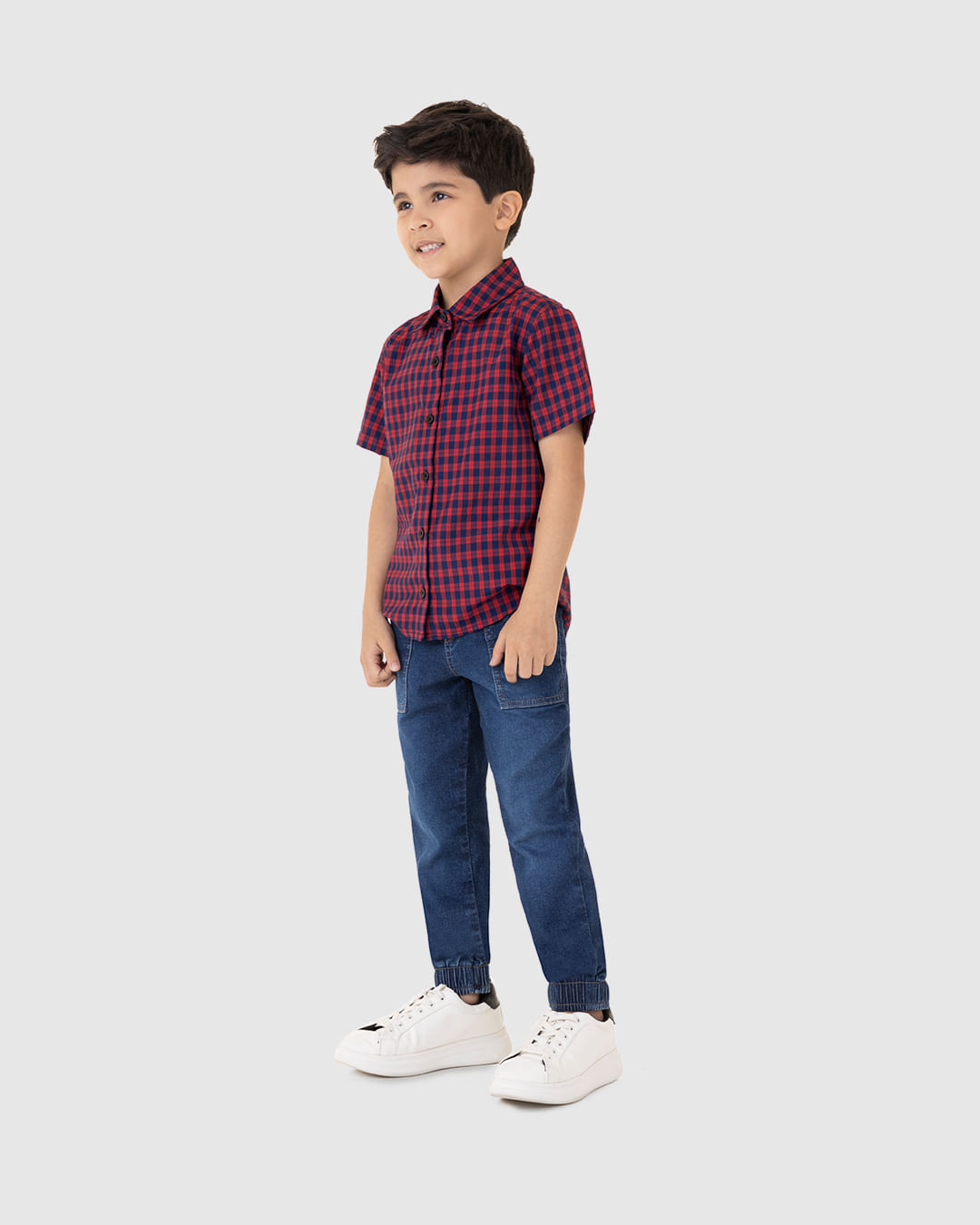 Camisa Infantil Menino Manga Curta Xadrez Em Tricoline Malwee Kids - Imagem 19