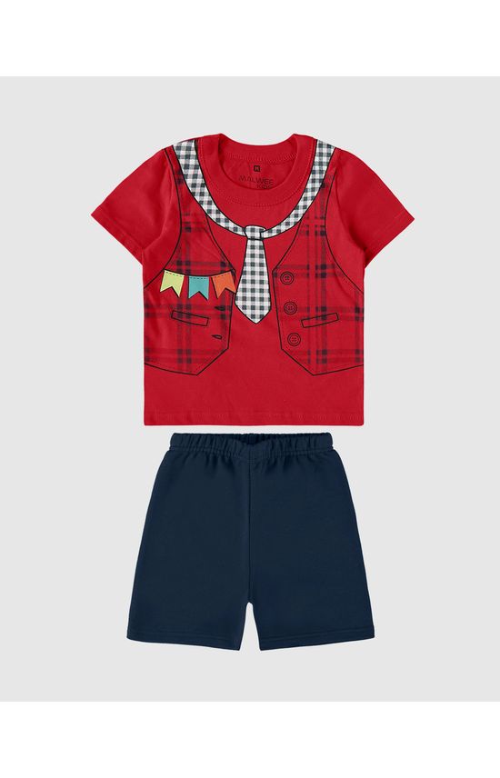 Conjunto Infantil Menino Bandeirinhas Em Algodão Malwee Kids