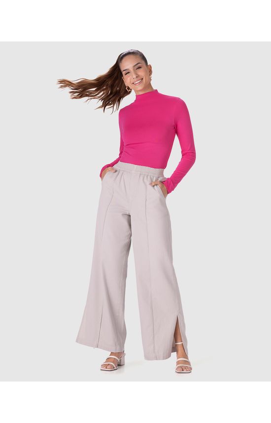 Blusa Básica Feminina Gola Alta Em Viscose Stretch Conforto