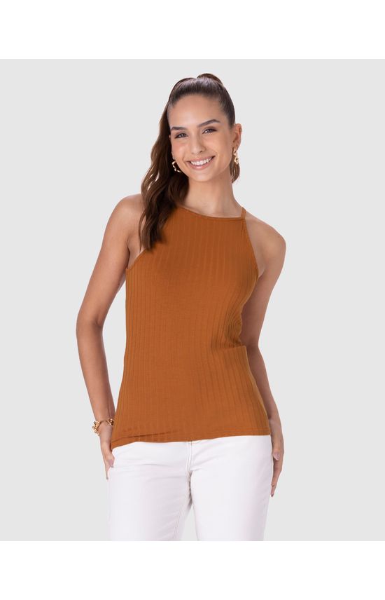 Regata Básica Feminina Nadador Em Canelado de Viscose
