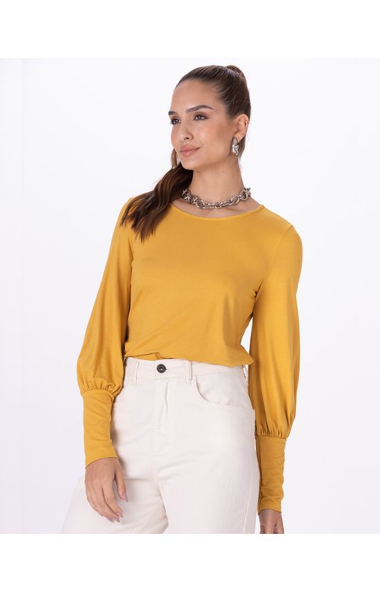 Blusa Feminina Manga Bufante Em Viscose Stretch