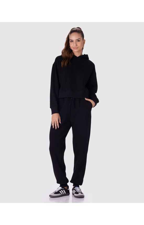 Blusão Amplo Feminino Com Capuz Em Moletom Premium