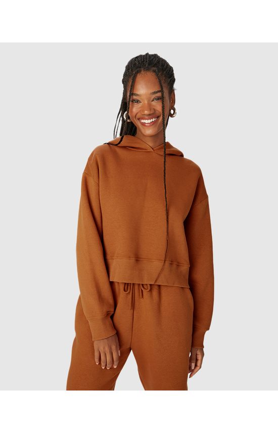Blusão Amplo Feminino Com Capuz Em Moletom Premium